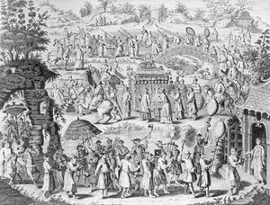 Processione di una sposa che va a casa del marito, inciso da N. Parr